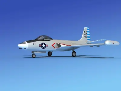 McDonnell F2H4 Banshee V11 3D model