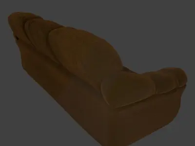 Couch - Brown Velvet Free low-poly 3D model