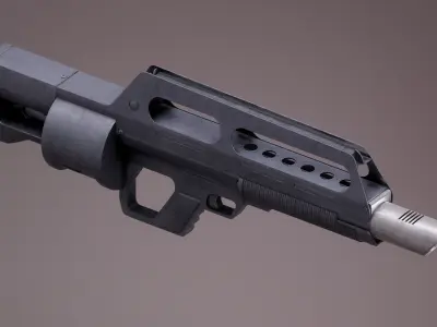 Pancor Jackhammer Rigged PBR Low-poly 3D model