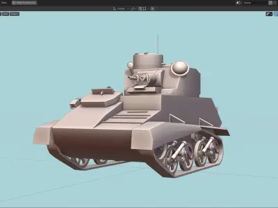 Vickers MK VIb Tank Base Mesh Low-poly 3D model