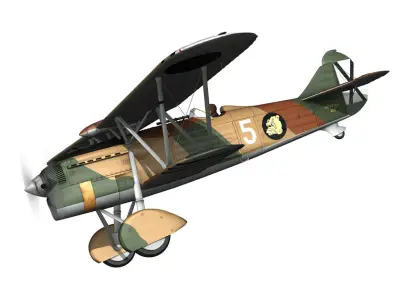 Fiat CR 32 - Italy Air Force - X Gruppo 3D model