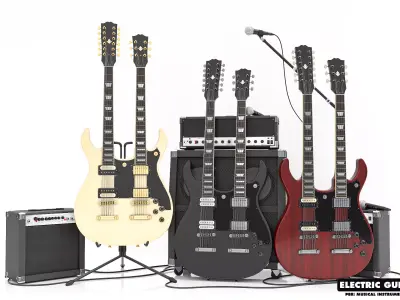 Electric Guitar Part 7 Low-poly 3D model