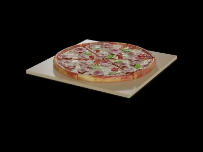 Pasties dumplings and pizzas Meat Feast Pizza 3D model
