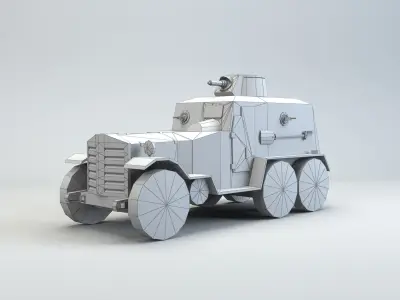 Low Poly Type 93 Kokusan Armored Car Low-poly 3D model