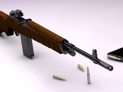 M14 - Game ready rifle Low-poly 3D model