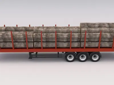 Timber Trailer 3D model