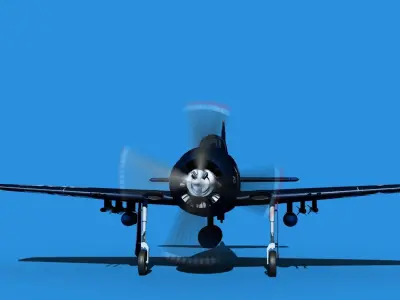 Grumman F8F-2 Bearcat V07 3D model