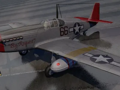 North American P-51C Mustang - Tuskegee Airmen 3D model