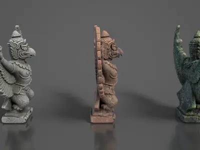 Ancient Khmer Statue 04-250522 Low-poly 3D model