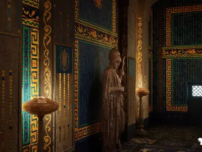 Roman Swimming Pool Environment Low-poly 3D model