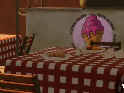 Italian Alley Low-poly 3D model