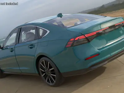 Modern Sedan Turquoise 3D model