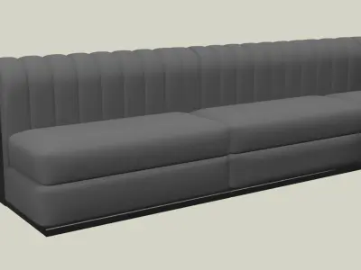 Gray Sofa With Metallic Silver Side and Round Backrest Free 3D model