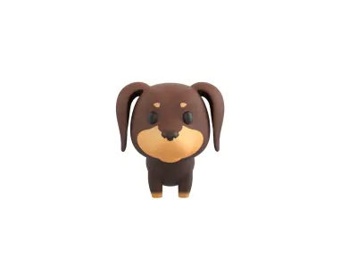 Character197 Dachshund Dog 3D model
