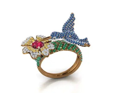 BIRD RING W Free 3D print model