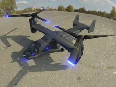 bell boeing v-22 osprey  Low-poly 3D model