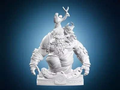 Ettin Mutant General Fantasy RPG Creature Monster Statue Figure 3D print model