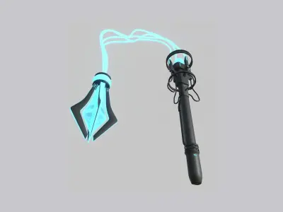 SciFi Flail A01 Black Blue - Sci Fi Weapon Design Low-poly 3D model
