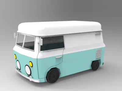 Mini van  Low-poly 3D model