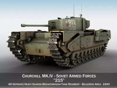 Churchill MK IV - 215 - Soviet  Army 3D model