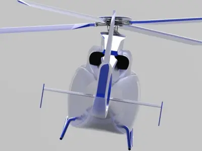 Helicopter on base EC155 3D model