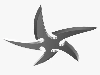 Shuriken metal star symbol 3D model