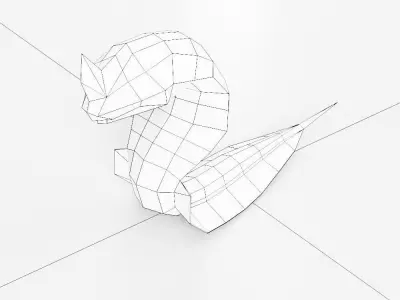 Snake cartoon low poly 3d model Free low-poly 3D model