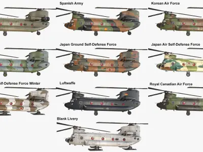 Helicopters Chinook CH-47 Collection 