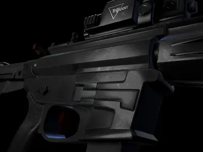 M4 carabine  Low-poly 3D model