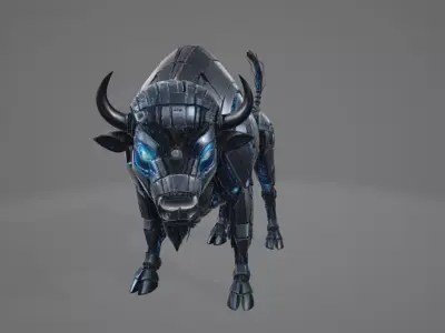 Robotic Bison - High Poly 3D model