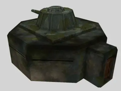 WW II pillbox blockhaus Low-poly 3D model