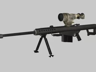 Sniper Denel 6NTW-20 Low-Poly 3D Model Low-poly 3D model