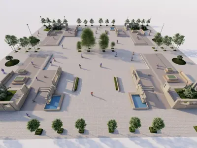 public park-Private Park Landscape Urban 3D model