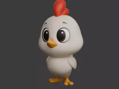 Chicken Cartoon 02 3D model