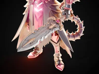 Stylized Sword - Dragonbane Greatsword Ashfang - Game Ready Free 3D model