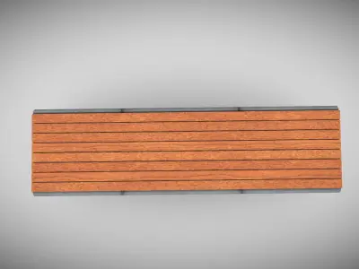 Concrete Bench  Low-poly 3D model