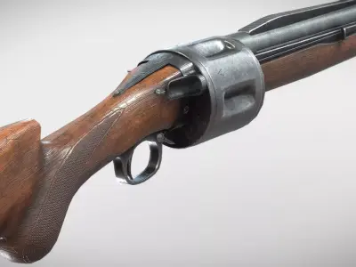 Becker Revolving Shotgun Low-poly 3D model