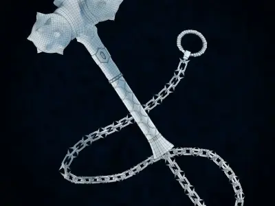 Chain hammer Free low-poly 3D model
