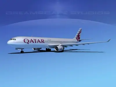 Airbus A330-300 Qatar  3D model