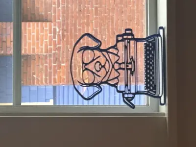 Psychedelic Dog Door Topper STL Hunter S Thompson Salvador Dali 3D print model