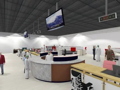 Modern Shopping Mall Interior and Reception Design Project A115 3D model