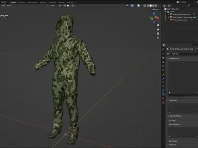 Male Military Outfit 3 Low-poly 3D model