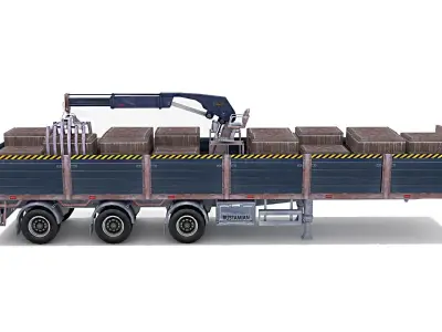 Tow Trailer  Low-poly 3D model