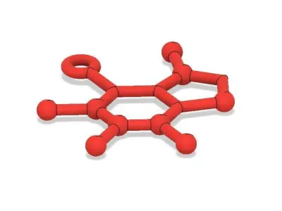 Free Caffeine Molecule Ornament Free 3D print model