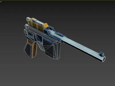 Mauser C96 Low-poly 3D model