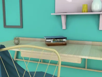Modern Desk 3D Model 3D model