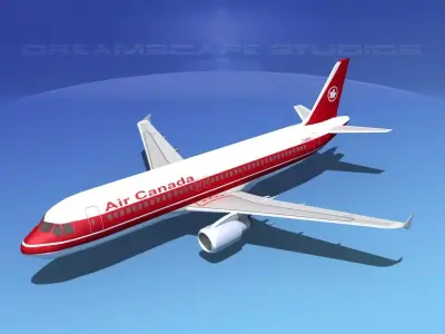Airbus A320 LP Air Canada Low-poly 3D model
