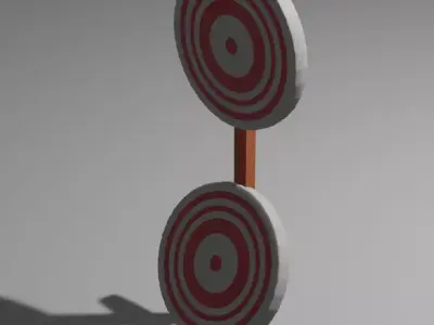 Target with two discs Low-poly 3D model