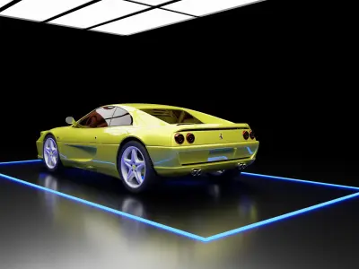 Car Exposition - Showroom Render Scene Low-poly 3D model