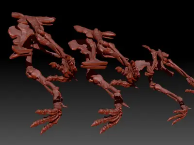 Dinosaur Spinosrs Tyrannosaurus Giganotosaurus HipLeg Skeletons 3D model